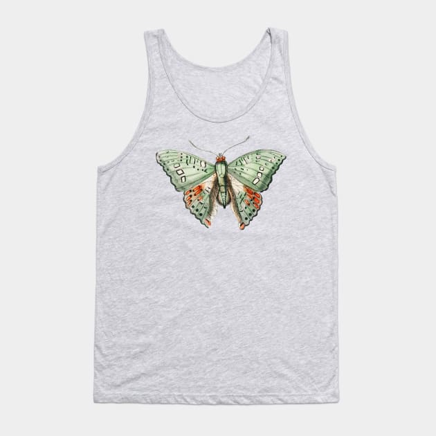 Green Butterfly Tank Top by CatyArte